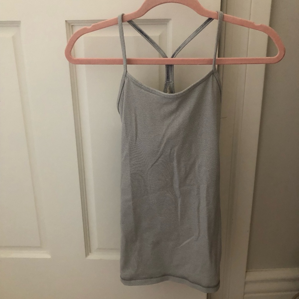 Lululemon Power Y Tank Grey Stripe Size 2